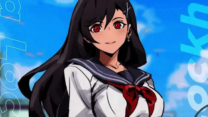 蒂法身穿标准学院制服，坐在教室中认真书写笔记