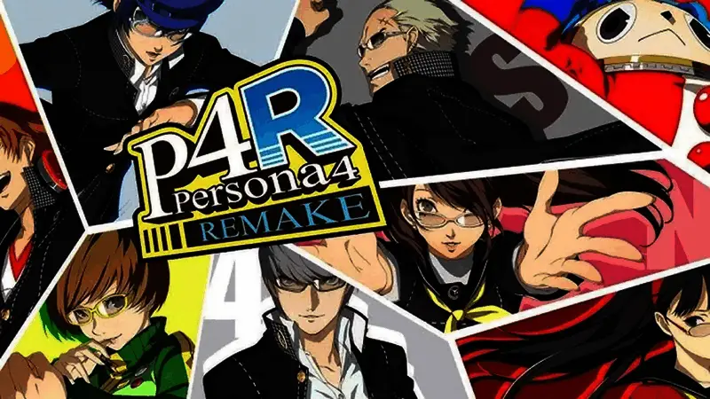 游戏角色群像图，包含《女神异闻录4》主要人物剪影