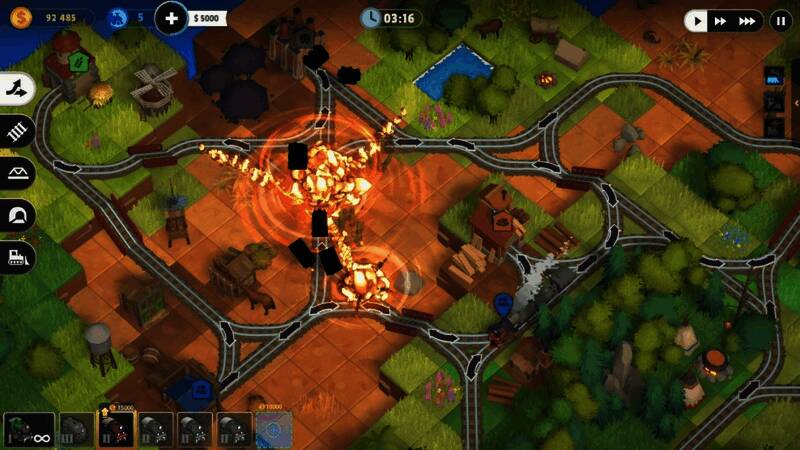 玩家自定义关卡编辑器界面，展示了丰富的轨道组件与地形选项