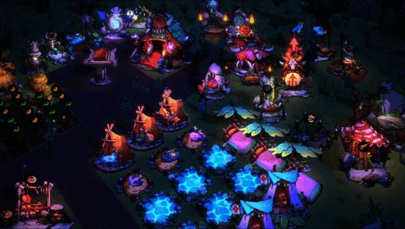 游戏中玩家指挥恐龙进行农田耕作和建筑施工