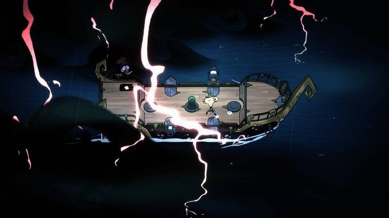 《同舟共济》玩家操控船只与怪物作战的画面