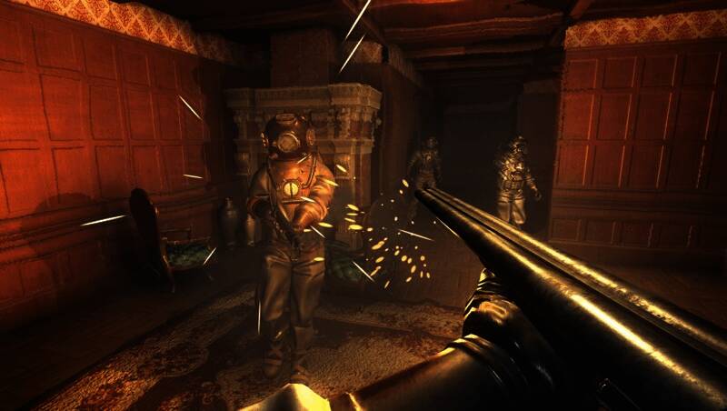 《黑水》潜艇内部视角，展现紧张氛围的生存恐怖游戏