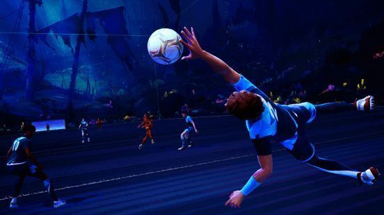 《开球！REMATCH》游戏实机画面，球员高速对抗场面激烈