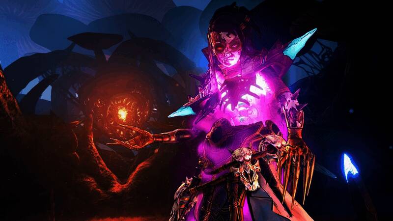 《无主之地4》游戏封面，画面充满科幻与枪战元素