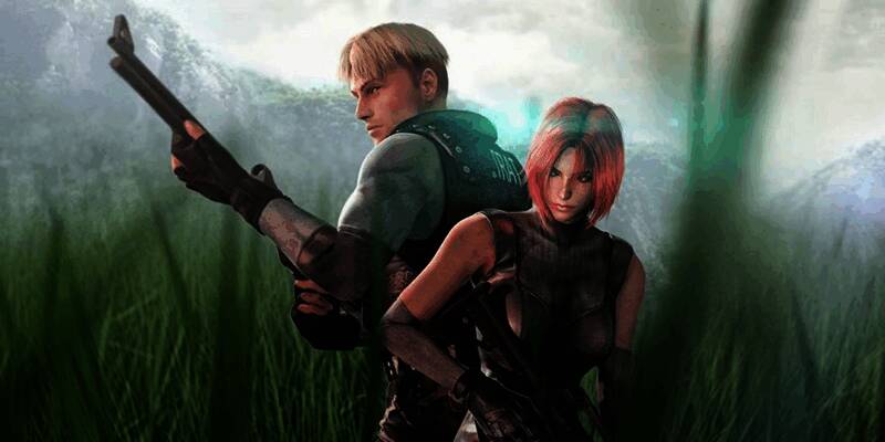 《恐龙危机》初代游戏封面，画面中是一只逼真的霸王龙与持枪角色对峙