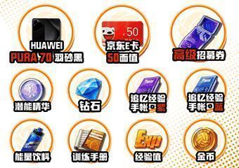 社团招新活动奖池预览图，展示华为手机、京东卡等实物奖励