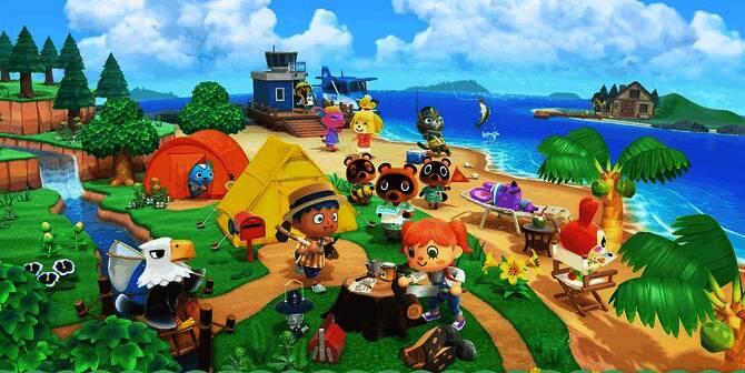 《集合啦！动物森友会》游戏界面截图，展示清新卡通风格的城市景观