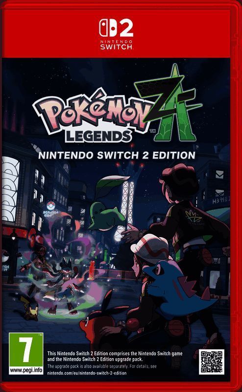 《宝可梦传说：Z-A》游戏封面，主角与超进化宝可梦在夜色下的城市中激烈对战