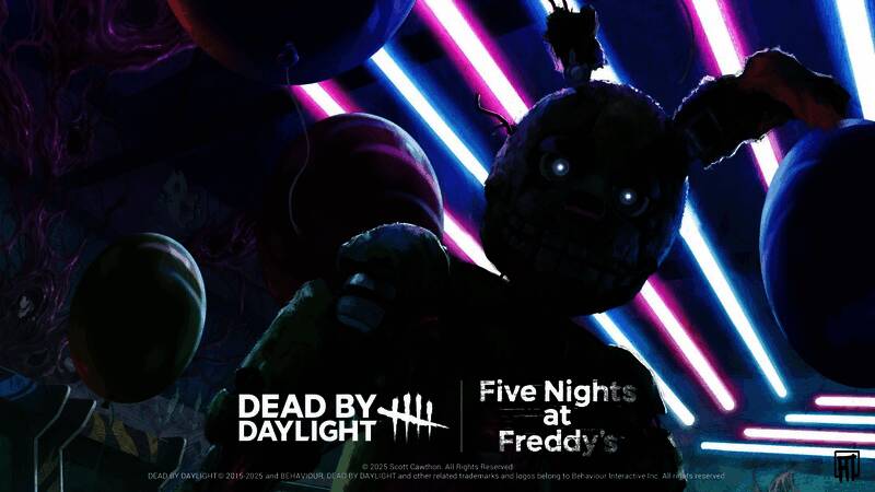 Spring Trap杀手形象展示，身穿机械玩偶外衣，眼神诡异