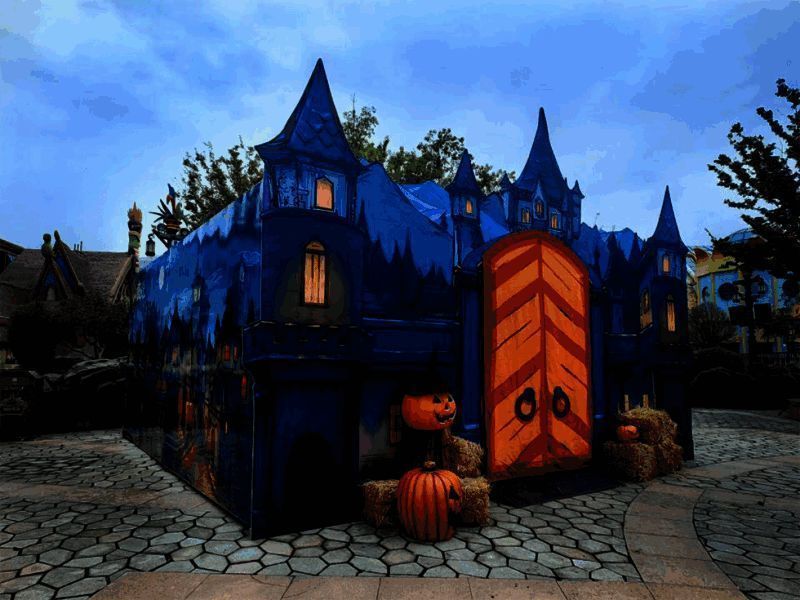 长沙湘江欢乐海洋公园狼人杀鬼屋场景展示