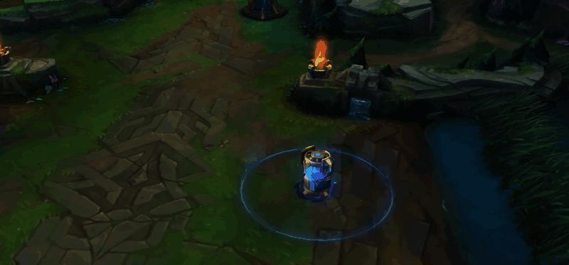 海克斯万用宝匣刷新机制说明图，标注野怪位置与刷新流程