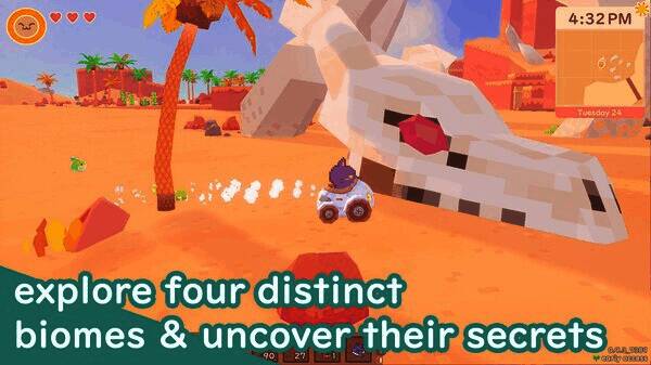 猫咪在牧场中耕种的场景，阳光洒落在田野上，整体画风温暖柔和