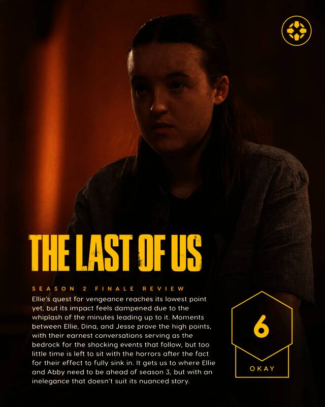 剧集中激烈的战斗场面，背景中可见废墟与火光交织