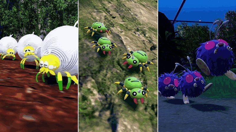 《宝可梦朱/紫》游戏界面展示虫属性宝可梦刷新点位