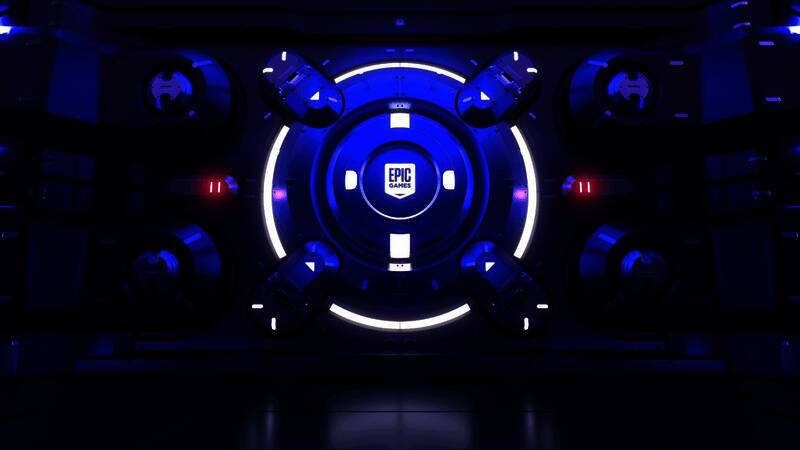 Epic商店发布的首张神秘预告图，画面中央为一个钻头状物体与多个加号符号