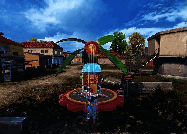 玩家在海岛地图中参与‘麦霸淋浴开麦’互动的画面，周围散落着掉落的装备