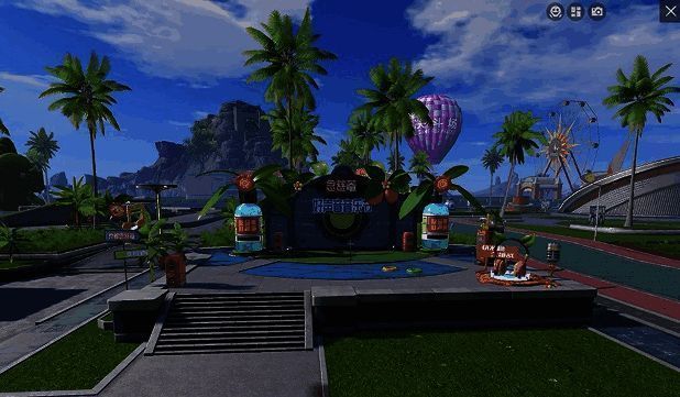 绿洲世界音乐节现场画面，舞台上玩家正在表演，背景灯光绚丽