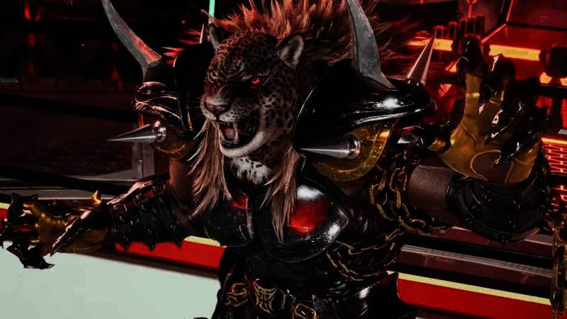 装甲王角色立绘，虎面摔跤风格鲜明，身穿标志性战甲，目光锐利