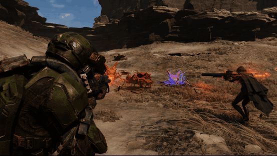 NPC伙伴在战场上灵活移动，根据玩家语音指令切换攻击与防御姿态，展现高智能协同作战能力