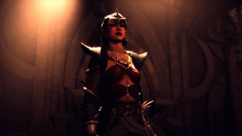 David Gaider在访谈中神情严肃，背景为游戏开发工作室环境