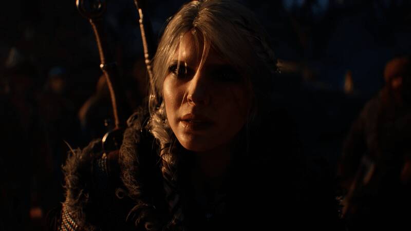 CDPR开发团队工作场景，墙上展示着《巫师》与《赛博朋克》的概念图