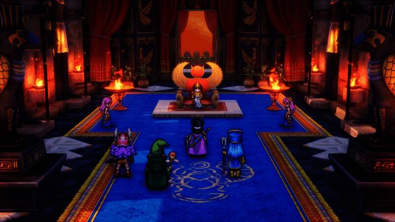 游戏封面画面，展示了《勇者斗恶龙3：HD-2D重制版》的标志性角色与复古风格的战斗场景