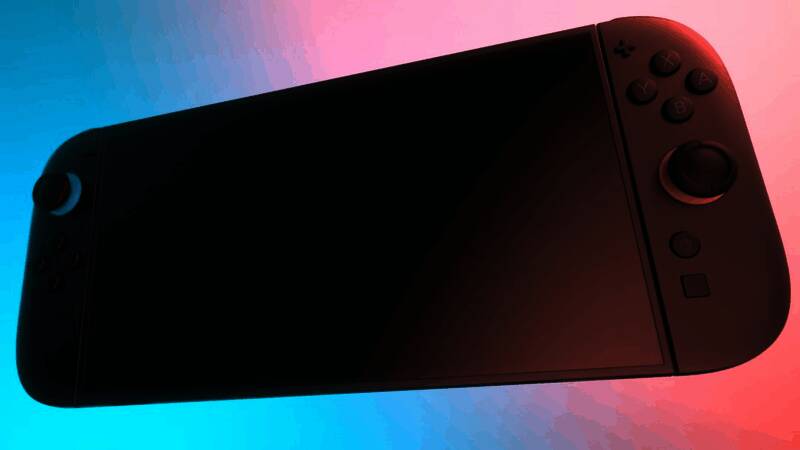 任天堂直面会现场模拟画面，舞台灯光聚焦中央LOGO