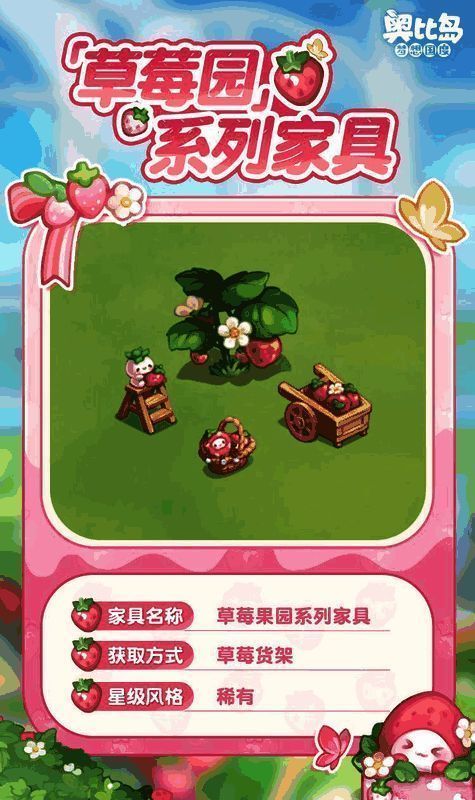 草莓主题家具摆放示意图，展现温馨居家风格