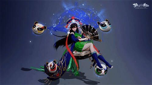 千面妖姬幻化皮肤「青金·千面」展示图，金色质感华丽非凡