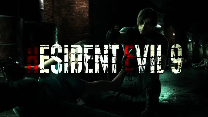 生化危机系列经典角色里昂与吉尔并肩作战的概念图，背景为热带岛屿环境