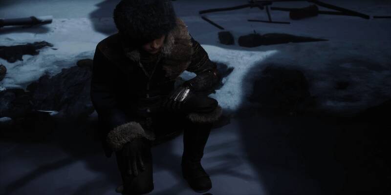 《匹诺曹的谎言》游戏场景截图，角色手持武器面对神秘敌人