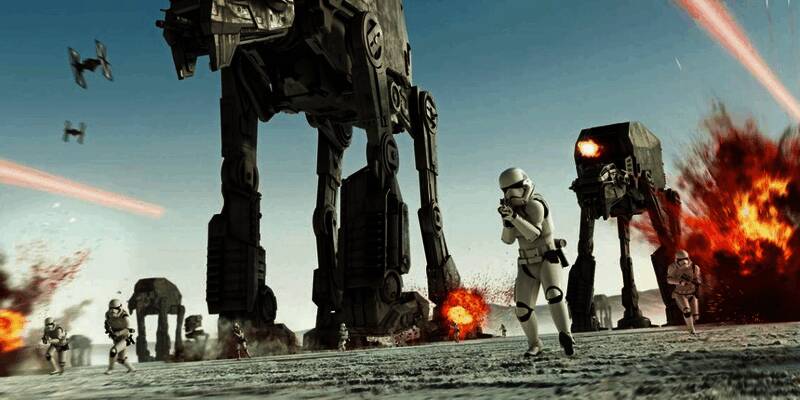 《星球大战：前线2》游戏宣传图，星际战场激战正酣