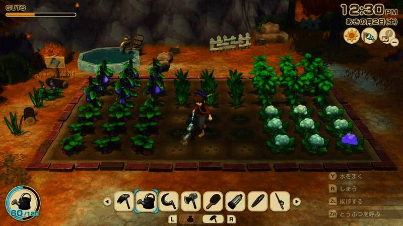 主角温柔抚摸小羊羔，周围几只鸡在悠闲觅食