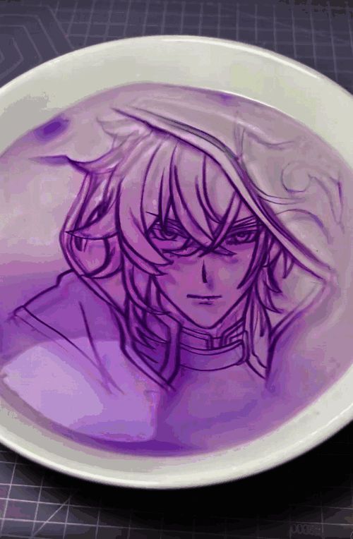 玩家自制冰粉画貊泽作品，色彩鲜艳，形象生动