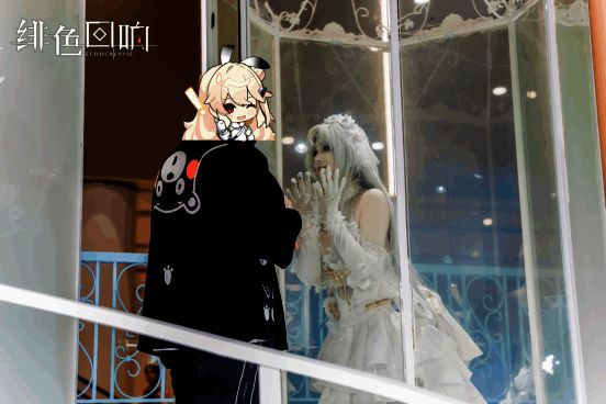 FISE上海站活动预告海报，结合《绯色回响》角色形象与极限运动元素