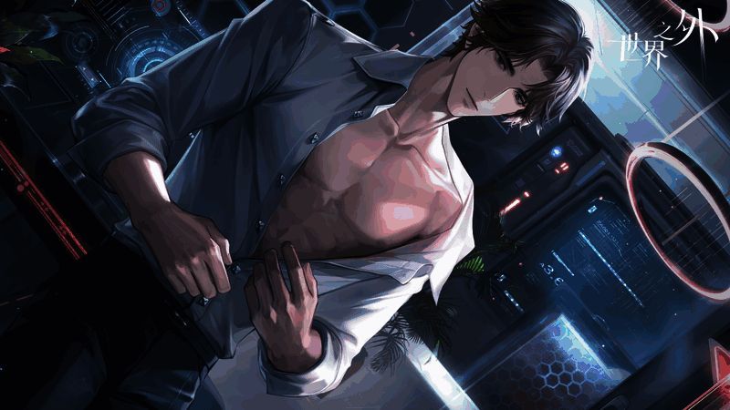 易遇身穿未来制服，目光温柔地望向远方