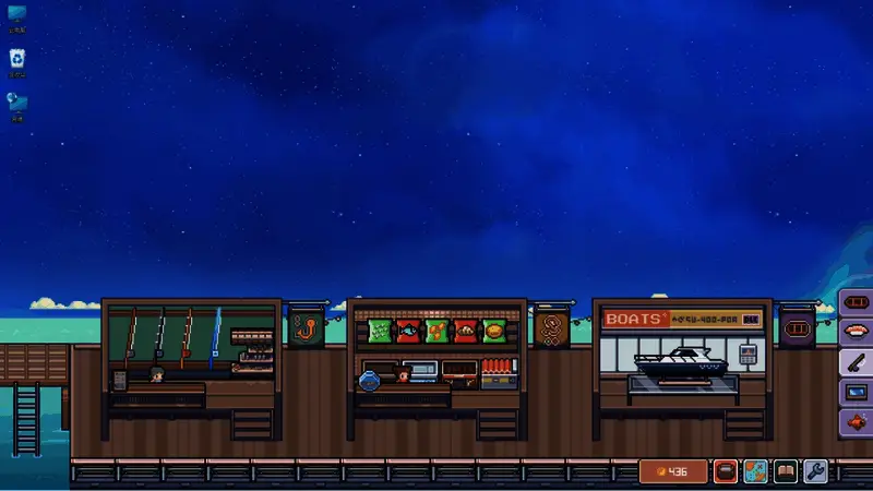 玩家正在布置海洋鱼缸，各种色彩斑斓的鱼类在水中游动，背景是丰富的装饰元素