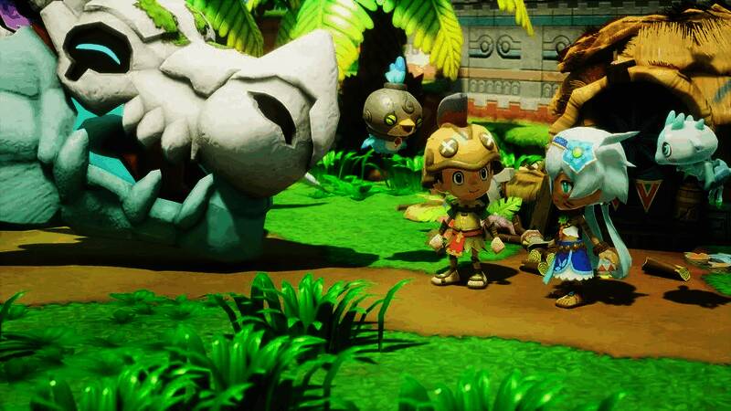 游戏中角色在奇幻世界中进行战斗与探索的画面，场景充满童话般的色彩