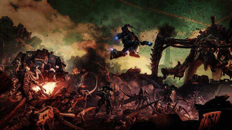 《战锤40K：星际战士2》颅骨游戏节促销海报，多重福利等你来拿