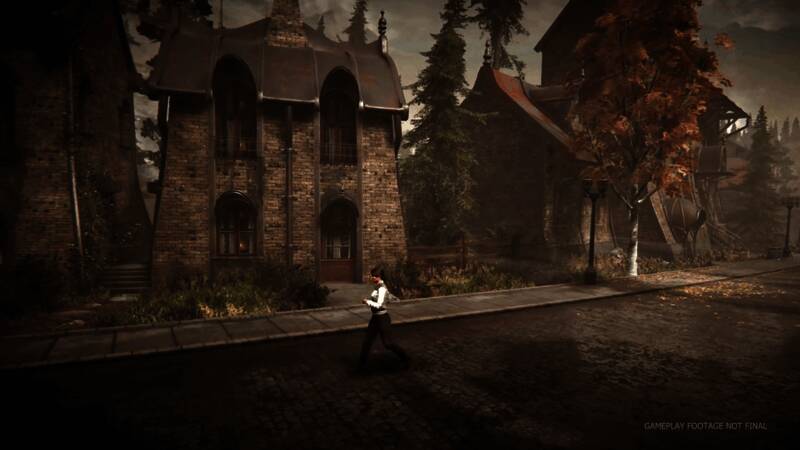 凯特与自动人偶奥斯卡在废墟中前行