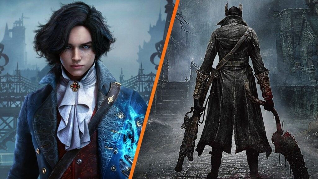 《匹诺曹的谎言》游戏场景截图，角色身处阴暗街道，远处敌人若隐若现