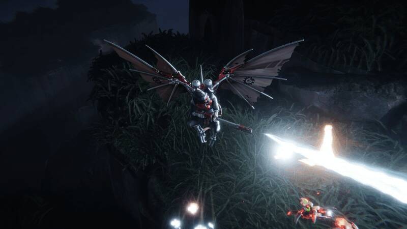 机械神教与太空死灵部队在城市街道展开巷战的激烈场景