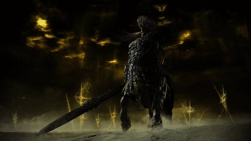 游戏战斗场景截图，角色在废墟中与多个敌人交战