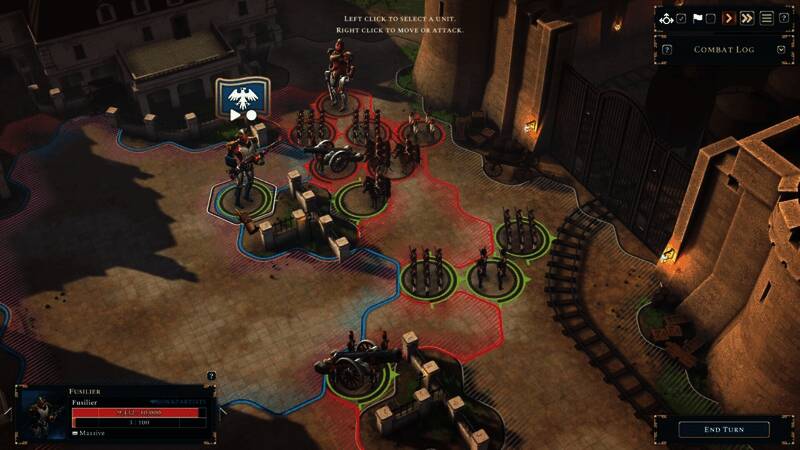 战术战斗界面：玩家正在部署机甲与火炮部队