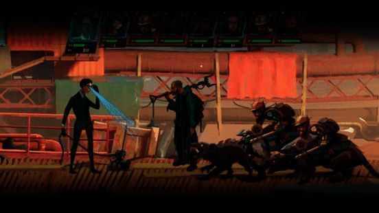 游戏内角色技能展示界面，多个特工形象排列，各具特色装备与造型