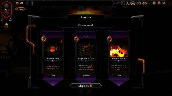 展示卡牌类型变化的游戏界面，装备卡和房间卡分别列于两侧