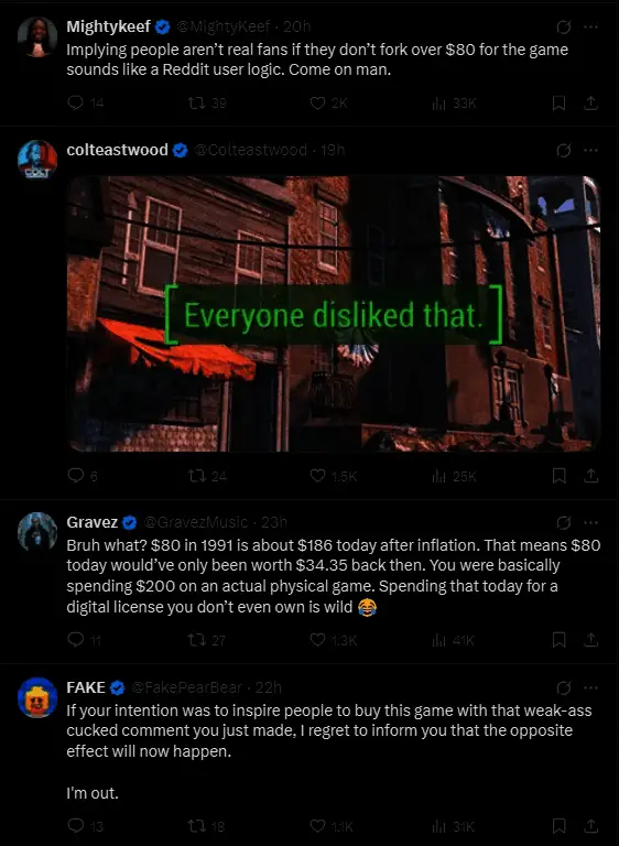 Steam平台《无主之地3》差评页面截图，评论数量暴增