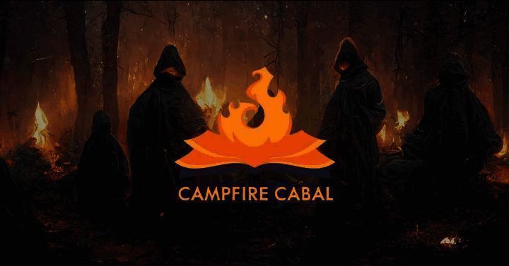 Campfire Cabal工作室成员在办公室中专注工作的场景，电脑屏幕上显示着游戏界面设计