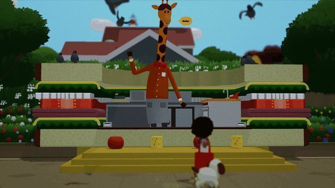 主角在小镇中与其他居民互动的多个场景截图，展现出丰富的社交内容