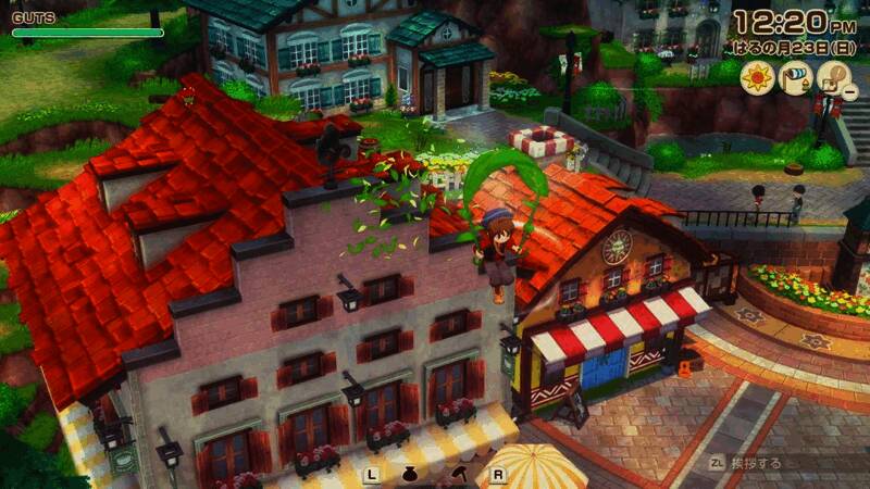 玩家使用滑翔伞在空中飞翔的游戏场景，背景为广袤的牧场和山脉